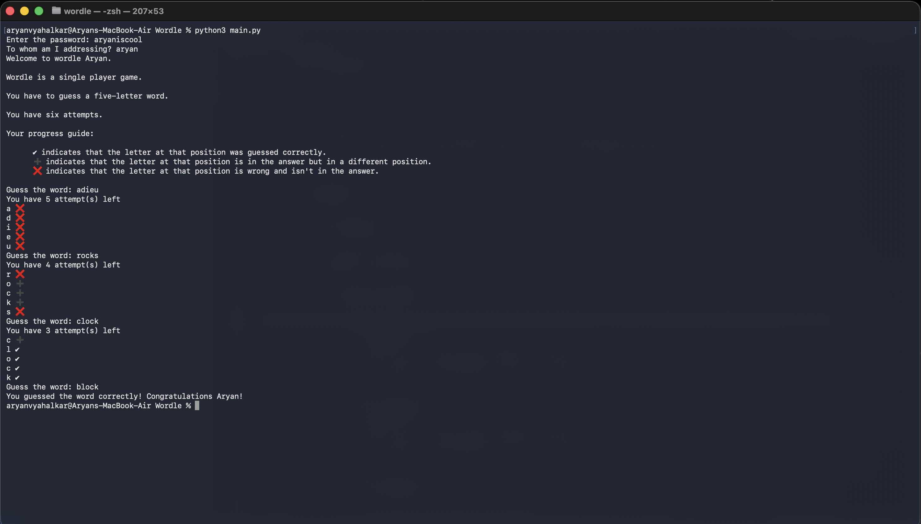 Wordle (but in your terminal)